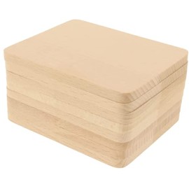 teemando® 8 x Beech Wood Coasters 10cm Decorative Coasters for Glasses and Raclette Pans