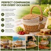 10.2 Inch Picnic Basket with Lid Woven Wicker for Garden