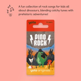 YOTO Dino Rock - Kids Audio Card for Use with Player & Mini All–in–1 Audio Player, Screen–Free Listening with Fun Festive Music for Playtime Travel & Holiday Parties, Ages 3+