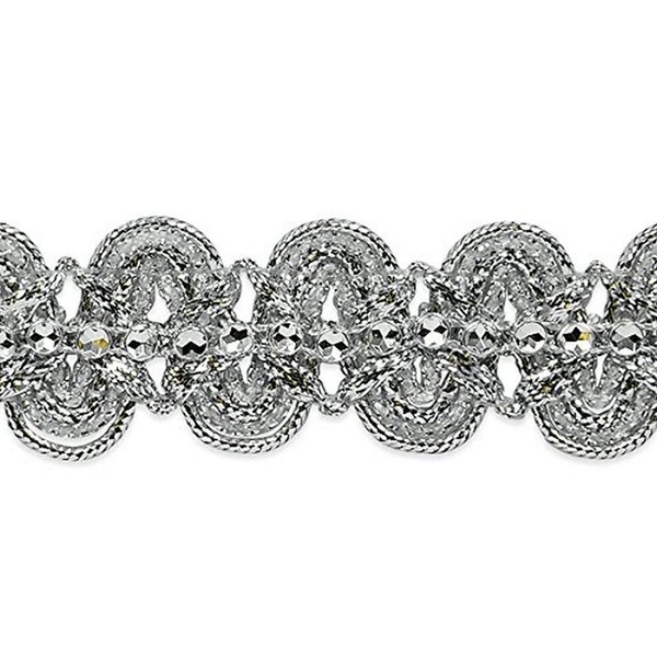 Expo International Eva Faux Rhinestone Metallic Braid Trim Embellishment, 20-Yard,