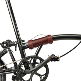 Leather Carry Handle for Brompton bicycle - Full grain leather, handle for carrying Brompton folding bike (Brown)