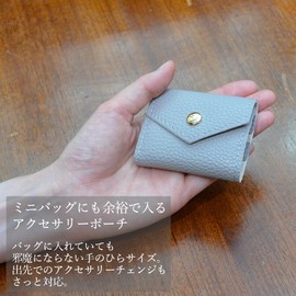 R-days Daikanyama Women's Palm Size Accessory Pouch for Travel, Portable, Storage, gray