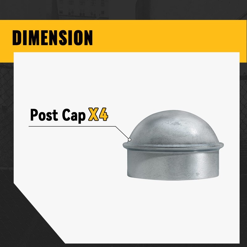VIVIDA 2-3/8" Fence Post Cap 4 PCS, Chain Link Post