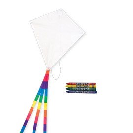 In the Breeze Coloring Diamond 20 Inch Kite - Single Line - Ripstop Fabric Kite - Includes Crayons, Kite Line and Bag - Creative Fun for Kids and Adults