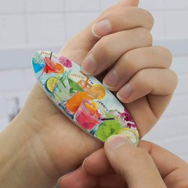 Mixed Drinks Sunshine Summer Fun Happy Hour Tropical Beach Vacation Double-Sided Oval Nail File Emery Board Set 4 Pack