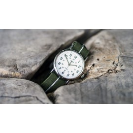 Vario Elastic nylon watch strap for men or women, choice of colour and width (20 mm 22 mm), fits 5-8 inch wrist, 22 mm, Nylon