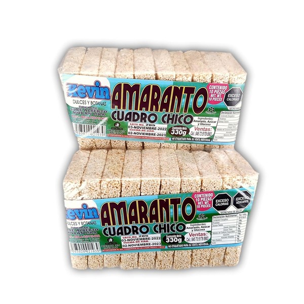 Combo de Barras de Alegras de Amaranto (20 piezas, 2