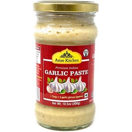 Asian Kitchen Garlic Cooking Paste 10.5oz (300g) ~ Vegan | Glass Jar | Gluten Free | NON-GMO | No Colors | Indian Origin