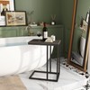 WLIVE Side Table, C Shaped End Table for Couch, Sofa