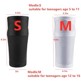 Soccer Shin Guards Sleeves for Kids Youth - Sleeves for 3-15 Years Old Boys and Girs for Footoall Games,Sleeves with Optimized lnsert Pocket for Soccer, Football(S, 2 Pair)