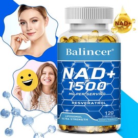 NAD+ Supplement Natural Energy Supplement with Resveratrol Cell Health Antioxidant Immunity Strengthening, 3 Pieces, 120 Servings / NAD+ 보충제 레스베라트롤 함유 천연 에너지 보충제 세포 건강 항산화 면역 강화, 3개, 120회분
