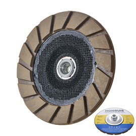 HONGUIS - Rueda de vidrio de hormigón de 7 pulgadas, eje de cerámica de 5/8"-11 para eliminación de arañazos de concreto, grano 400