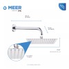Meer Faucets By Cnx Regadera Cuadrada, Tubo, Monomando Y Mezcladora