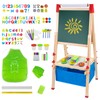 Art Easels for Kids Magnetic Wooden Standing Toddlers Drawing Board with Paper Roll - Christmas Birthday Gift for 3-8 Years Boys and Girls