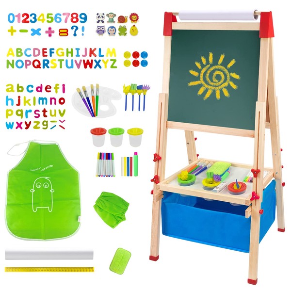 Art Easels for Kids Magnetic Wooden Standing Toddlers Drawing Board