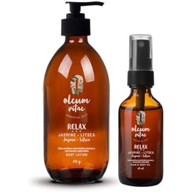 OLEUM VITAE Kit Dúo Hidratación Jazmín-Litsea. Crema Corporal y Aceite para Cabello y Cuerpo. Hidratación Profunda.