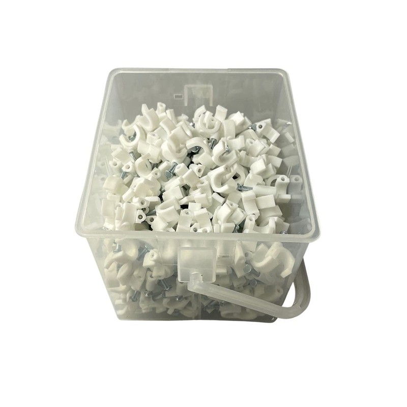 500 x 9mm Round Type K White Cable Clips