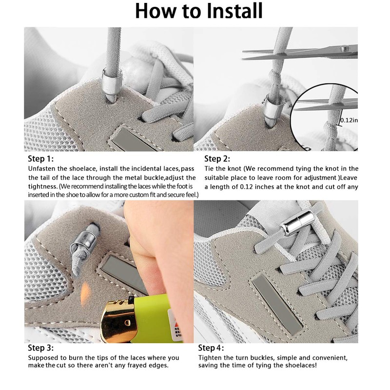 Elastic No Tie Shoe Laces For Adults,Kids,Elderly,One Size Fits All