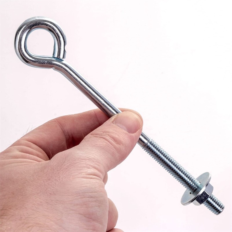 Zinc Plated Eye Bolts with Nuts and Washers M8/ 150MM
