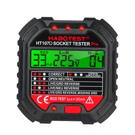 KKnoon Socket Tester with Voltage Display 90-250 V Socket Tester Automatic Circuit Polarity Voltage Tester Circuit Breaker Finder HT107D