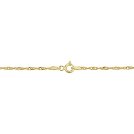 Kooljewelry Yellow Gold Over Sterling Silver 1.5 mm Singapore Bead Station Anklet (10 inch)