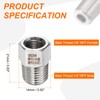 sourcing map 2pcs Stainless Steel Pipe Fitting 1/8" NPT Female