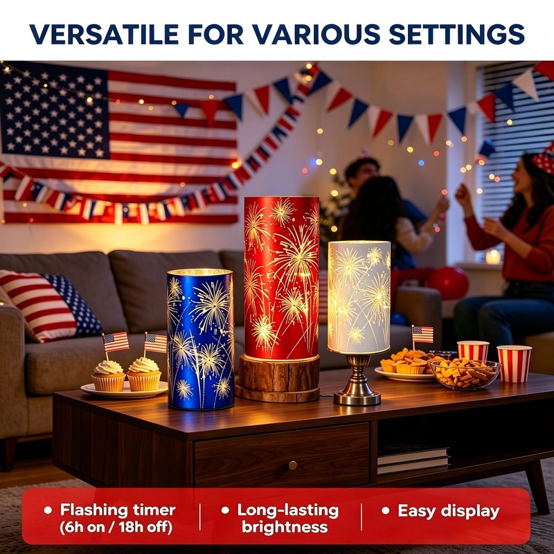 Set of 3 Celebration Hurricanes Firework Lights Christmas Decoration