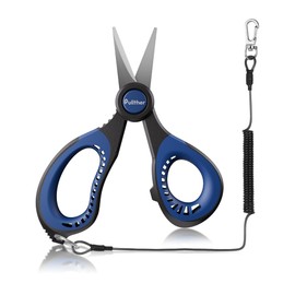 Pullther PE Line Cutter, Fluoro, Nylon Cutter, Fishing Scissors, Line Cutter, with Butt Rope (Blue)
