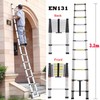 Aluminum 10ft Telescoping Ladder Extension Ladder Multi Purpose Ladder with