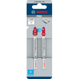 Bosch 2 x PRO Plastics PMMA clean T102BF Jigsaw Blade (for Plastic, Plastic, Length 92 mm, Professional Accessories Jigsaw)