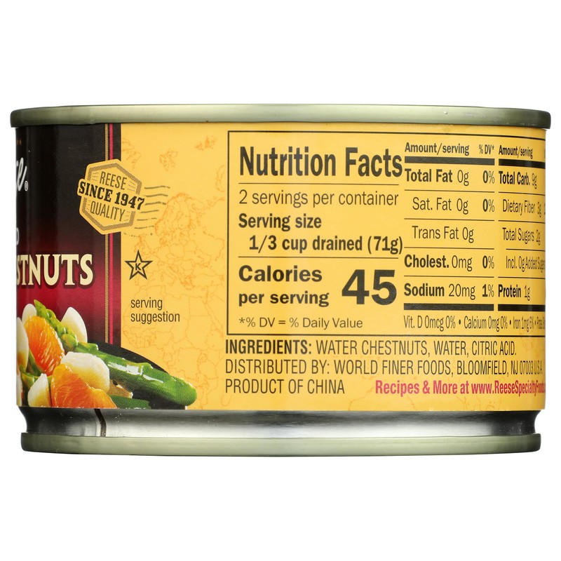 Reese Diced Water Chestnuts - 8 Ounces