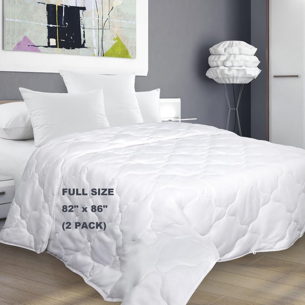 WINGLAM Full Size Comforter ，All Seasons Down Alternative Duvet Insert，