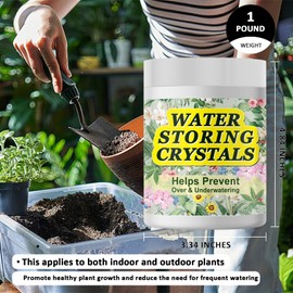 Eyaeyao Water Storing Crystals, Water Beads for Plants, Water Crystals for Insects, Helps Prevent Over and Underwatering in Outdoor and Indoor Plants, Keeps The Soil Moist - 1 Pound