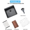 20 Inch Black Undermount Kitchen Sink, Gabhar 20” x 19”