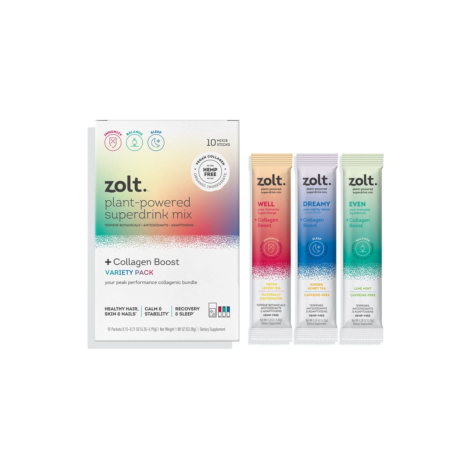 Zolt Plant-Powered Superdrink Mix +Collagen Boost Variety Pack ...