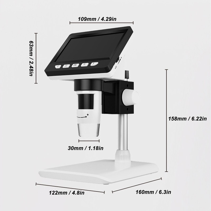 Digital Electron Microscope 4.3in 1000x 2MP USB Industrial Repair Inspection