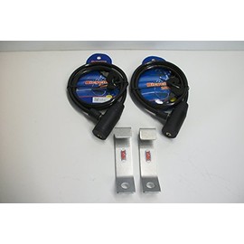 Lot of 2 CodyCo Aluminum Security Lock Cable & Brackets Made to Fit Yeti Tundra Cooler Overbend