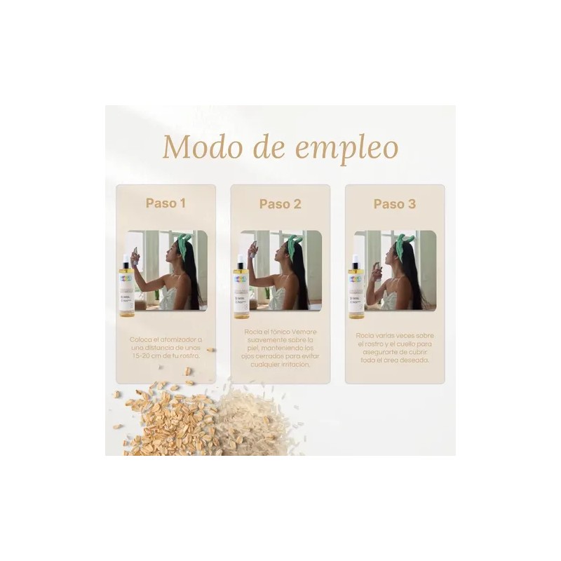 Tónico Facial De Arroz Y Avena Vemare Hidratación 250 Ml
