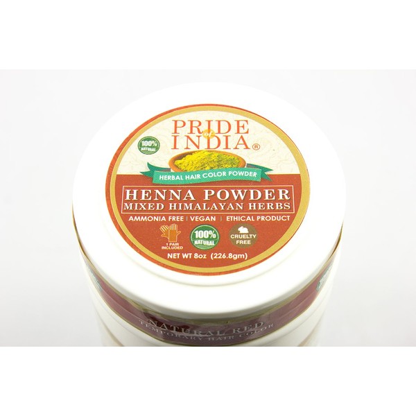 Pride Of India - Henna Hair Powder w/Mixed Himalayan Herbs, 240grams (8.5oz)