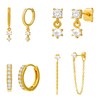 Cicy Bell Dangle Chain Earrings 18k Gold Plated pearl Earrings
