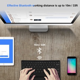 Teclado Inalámbrico Bluetooth,Mini Teclado Ultradelgado Portátil con Panel Táctil,para Windows PC Android Phone Tablet,Ultra Delgado, Liviano y Compacto