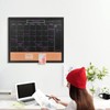 TORASO Magnetic Chalkboard Calendar Corkboard, 18" x 22" Combination Chalk