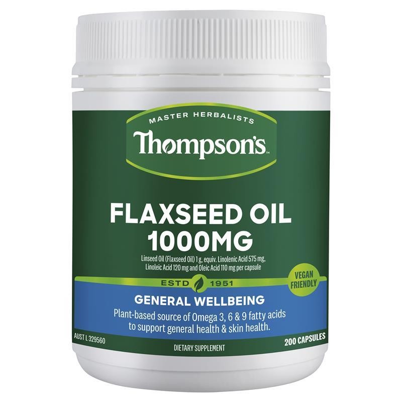Thompson’s Flaxseed Oil 1000mg 200 Capsules