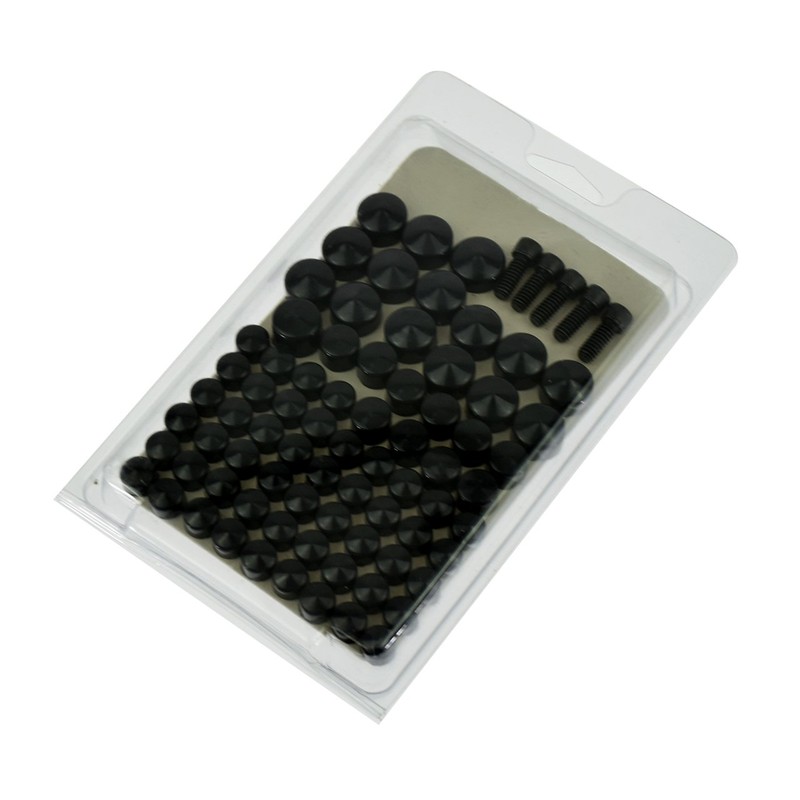 HDBUBALUS Motorcycle Black 75pcs Bolts Toppers Caps Cover Fit for