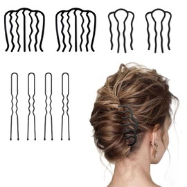 Pack of 8 Hair Comb Metal Hair Combs Hair Accessories Comb for Women 3 Sizes