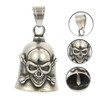 Kisangel 4pcs Skull Bell Pendant Necklace for Men Punk Style