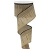 Beige Black Ruler Wire Edge Ribbon | Teacher Classroom | 2.5 Inches x 10 Yards
