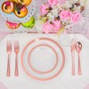 Liacere 350PCS Rose Gold Plastic Plates - Clear Plates with