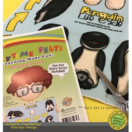Playtime Felts Penguin Life Cycle Felt Story Set for Flannel Board - Uncut