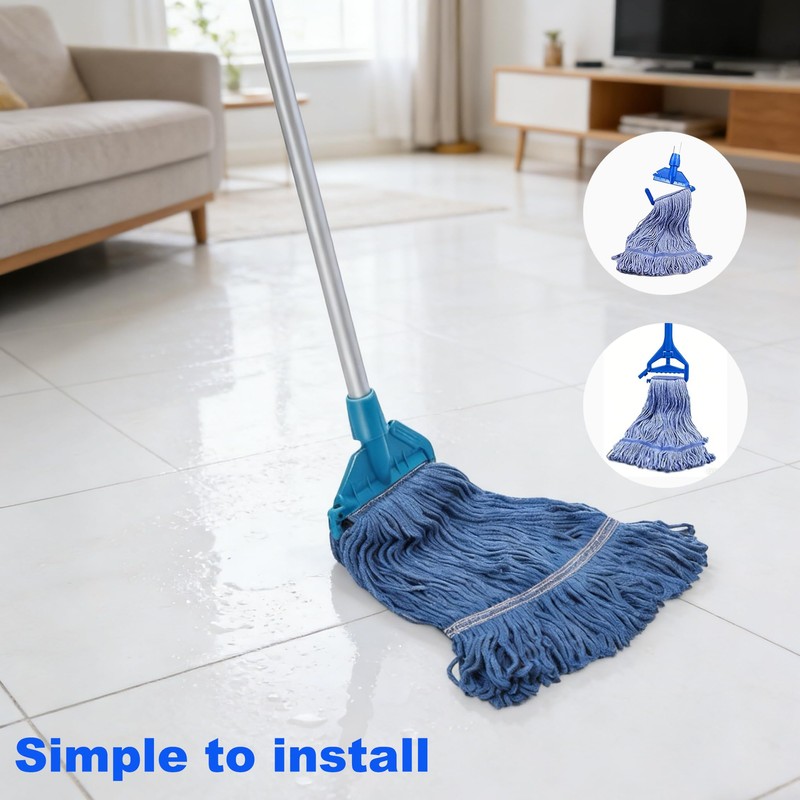 Commercial Mop Head Replacement 6 Pack, Heavy Duty Cotton Mop